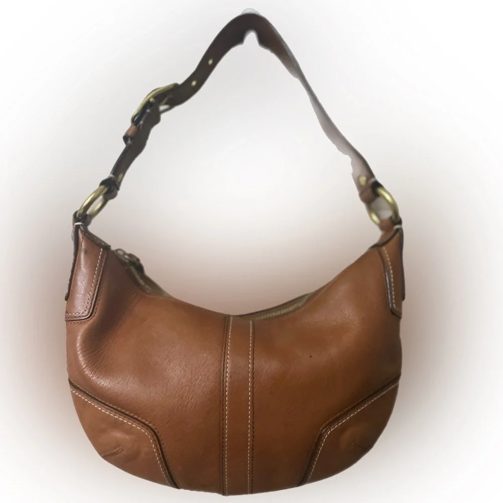 Vintage Coach Hampton Hobo Shoulder Bag Leather 11372 Tan Vintage Y2K